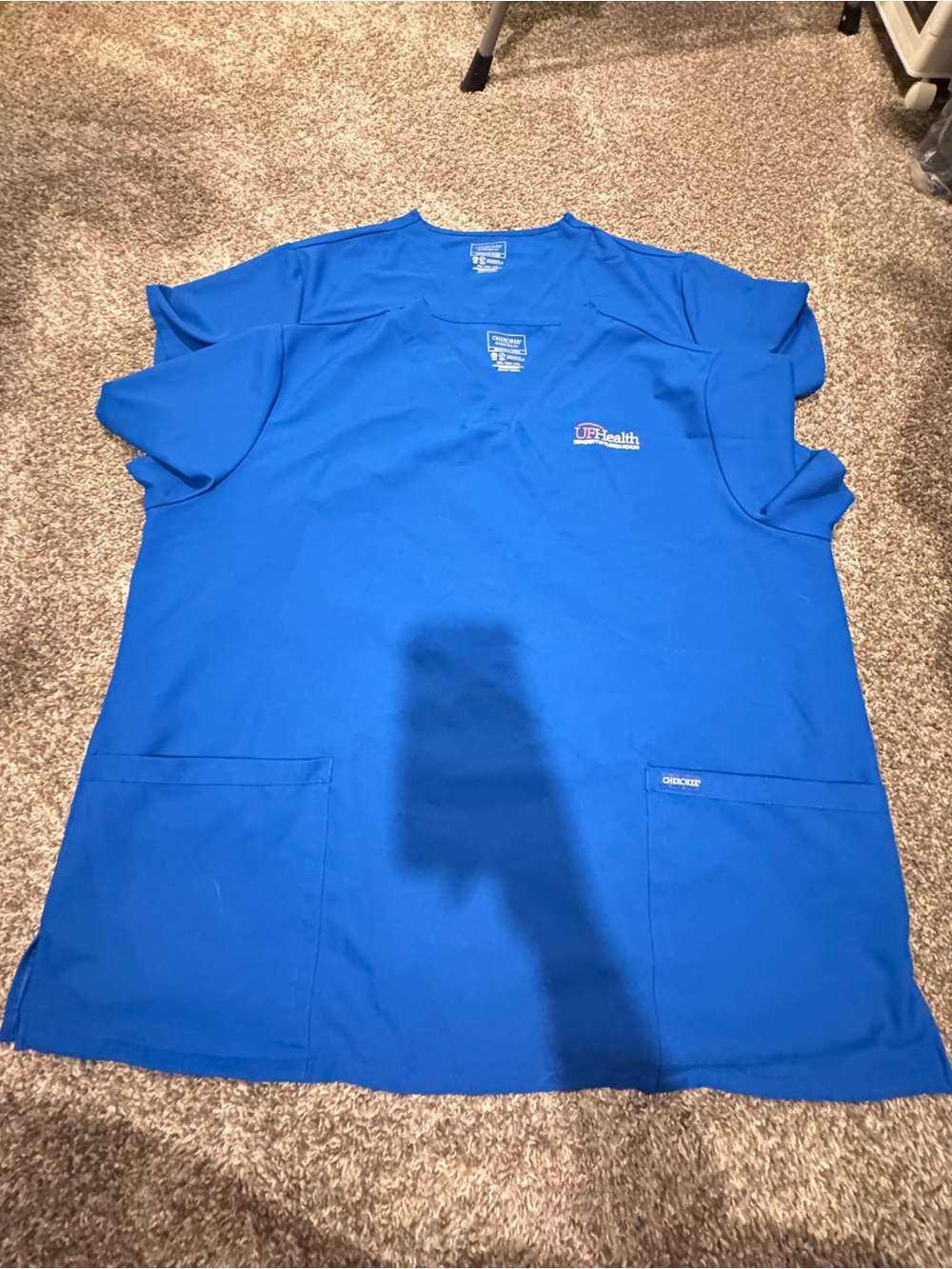3 Cherokee Workwear Royal Blue Scrub Tops - UF Health Embroidered